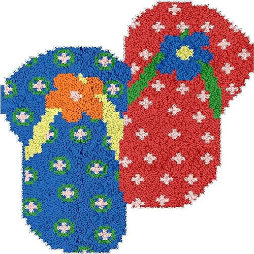 伟 祥 Knüpfhaken-Kits für Erwachsene, Knüpfhaken-Kit, Teppichherstellungs-Kits für Erwachsene, DIY Häkelteppichherstellung Kit für Anfänger, Knüpfhaken-Kissenbezug-Kit