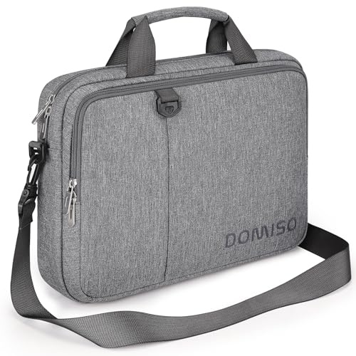DOMISO Laptopväska, portfölj, axelväska, vattentät notebookväska AA59, GRÅ, 17-17,3 Zoll