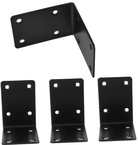 Kisangel 4pcs Sturdy Black Brackets for Angle Brackets Cabinet Legs Raised Bed Corner Braces