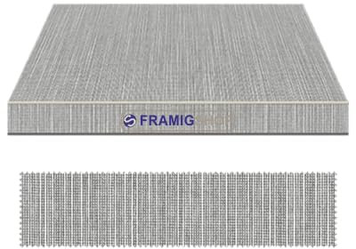 Telo di ricambio per tende da sole Tempotest Parà MATERIA, su misura cucito o saldato, con pieghe laterali, tondino inferiore e superiore da Ø7mm. Con o senza mantovana. (1400/701)