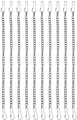 PartyKindom 10Pcs Black Metal Hanging Chains, Plant Hanger Chain | Iron Structure, Flexible Hanging Design, Suitable For Plant Hangers, Signs And Indoor Outdoor Home Decoration