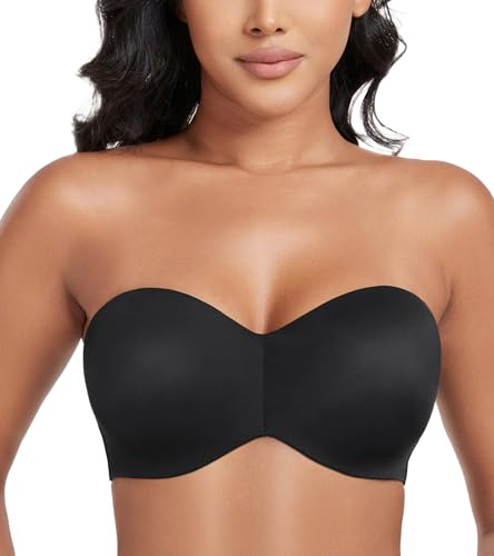Lemorosy Soutien-gorge minimiseur sans bretelles pour femme - Grand buste - Soutien complet - Antidérapant - Convertible - Soutien-gorge bandeau à armatures