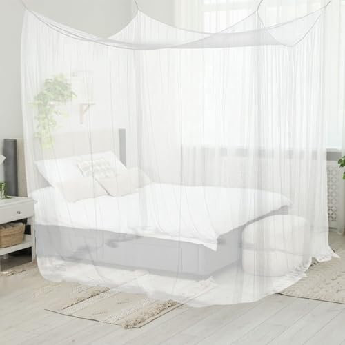 RYAN 1 Pezzo Zanzariera da Letto 220*200*200cm Zanzariera Letto Matrimoniale con Coulisse e Custodia Portatile Zanzariera da Giardino per Protegge la Casa e Campeggio Adatta dalle Zanzare (Bianca)