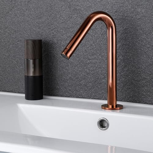 Robinet de lavabo infrarouge avec capteur, robinets de salle de bains chauds et froids, robinet à capteur automatique, mitigeur de salle de bains, alimenté par batterie, chrome, robinets de lavabo