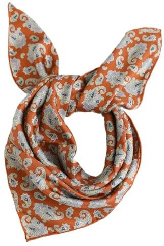 Prettystern Seidenhalstuch 65x65 cm Unisex Seidentuch, handrollierte Kanten, 100% Seide Halstuch Kopftuch für Damen & Herren
