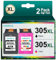 KEENKLE 305 XL Patronen Ersatz für HP 305 Druckerpatronen XL Schwarz und farbig für HP DeskJet 2700 2710 2720 2722 DeskJet Plus 4100 4120 4130 Envy 6000 6010 6020 6032 Envy Pro 6400 6420 (2-Pack)