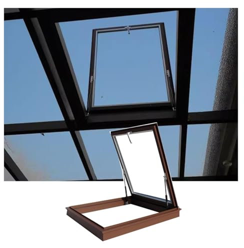 Dachausstiegsfenster, Dachboden-Ausstiegsfenster, 90 ° geneigte Dachluke aus Aluminium, Mehrwinkel-Oberlicht-Keller-Tageslichttür for Kellerfabrik(60x50cm/24x20in)