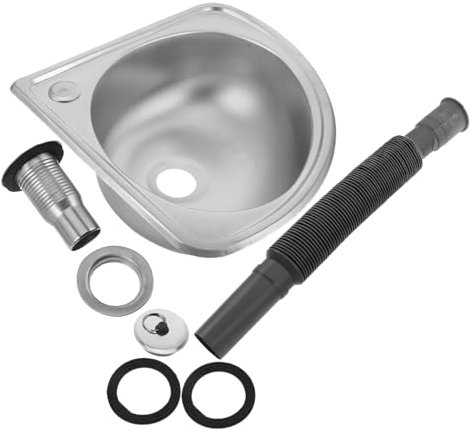 ELAYARD Rv Sink Small Bar Sink Stainless Steel Wash Basin Motorhome Single Bowl Simple Rv Home Basin Kitchen Utility Random Style