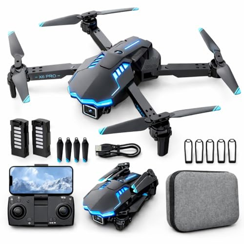 Drone con Telecamera 1080P per Bambini Droni con Motore Brushless, Giocattoli Regalo per Ragazzo e Uomo (White)