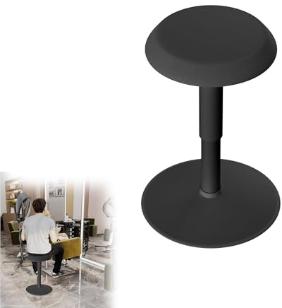 Suusolny Ergonomischer Sitzhocker mit Schwingeffekt Bürohocker höhenverstellbar Stehhocker Wackelhocker Arbeitshocker Rutschfest Ergonomische Stehhilfe Büro Höhenverstellbar von 43 bis 61 cm - Schwarz