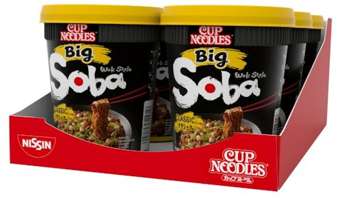 NISSIN Soba Big Classic Instant Wok Style Noodles, 113 g (6-Pack) | Quick & Easy Instant Noodles Meal, Low in Fat, Ready in 3 Minutes, Perfect for On-the-Go, Quick Snack