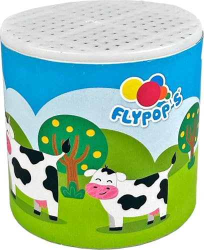 FLYPOP'S - Boite à Meuh - Jeu de Kermesse - 037255 - Bleu - Plastique - Sonore sans Pile - Jouet Intemporel - Humoristique - Cadeau Original - Vache - À Partir de 18 Mois