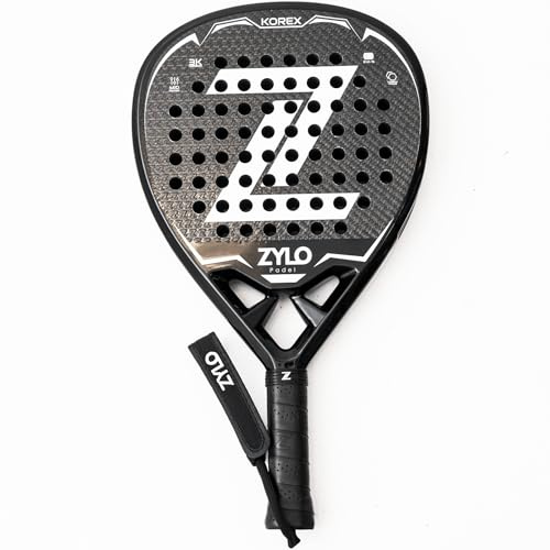 Zylo Padel Racket - Padel Rackets for Adults in a Diamond Shape Made from Carbon - Lightweight Padel Tennis Racket and Bat for Powerful, Controlled Play (Black)
