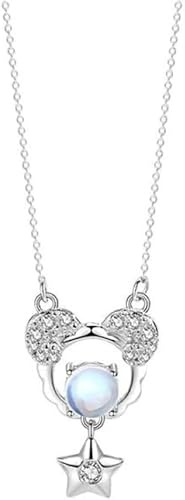 halsband Silverhalsband, Sterling For WomeElegant Damer Crystal Mstone Pdant Flickor Födelsedag Prest