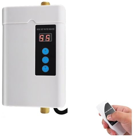 Scaldabagno istantaneo, Scaldabagno Elettrico Senza Serbatoio 3000W Sotto Il Lavello Scaldabagno Istantaneo Su Richiesta For Il Lavaggio Del Bagno A Cucina (Bianco)