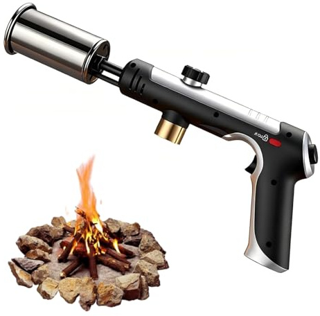 Chalumeau à Gaz Haute Puissance pour Désherbage et Allumage, Torche à Flamme Réglable pour Poêles à Bois, Saisie de Steaks et Allumage de Brasero