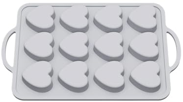 Chocolate and Praline Mould, Non-Stick Baking Tool for the Kitchen - 12 Compartments Love Heart Chocolate Mould for Holidays Birthday Home Kitchen Valentine's Day Christmas