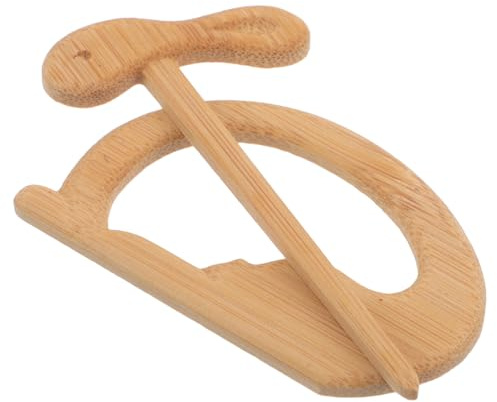MAGICLULU Broche en Bois Légère pour Femme Motif Lapin, Épingle à Châle Décorative, pour Pull ou Manteau au Quotidien, Style Naturel