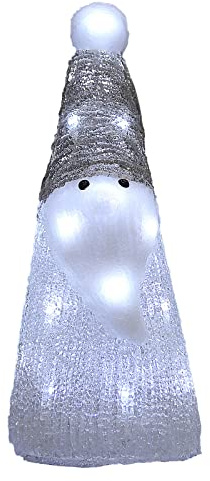 Deuba® Weihnachtsdeko LED Acryl Figur Weihnachtsmann 31cm Außen Innen Weihnachten beleuchtet Deko Nikolaus Santa Figuren Weihnachtsbeleuchtung Kaltweiß