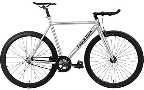 FabricBike Light Fixed, Fixie, Single Speed, Telaio e Forcella in alluminio, Ruote 28, 4 colori, 3 misure, 9,45 kg circa. (Light Polished, L-58cm)