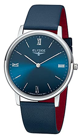 Elysee Herrenuhr SUPER Slim 40 mm 3 ATM Herren blau 80410, 80411, 80413, 80414, 80415, 80412