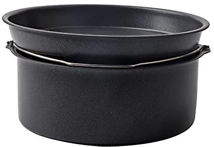 Jenngaoo Accessoires Friteuse Air 2 Pièces, Moule à Pizza et Tonneau à Gâteau Antiadhésif 20cm, Pour Cuisson Sain, Compatible la Plupart des Modèles, Noir