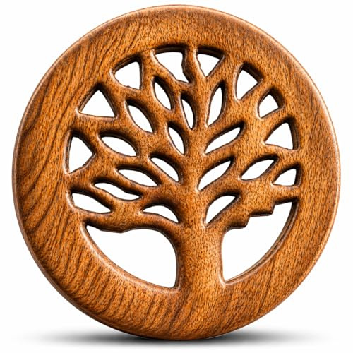 Global Village Bazaar Trivet en Bois Faite à la Main pour Plats Chauds, Assiettes et Porte-casseroles - Coussin Chauffant pour Cuisine et Table à Manger - résistante à la Chaleur -Antiquité,20 cms