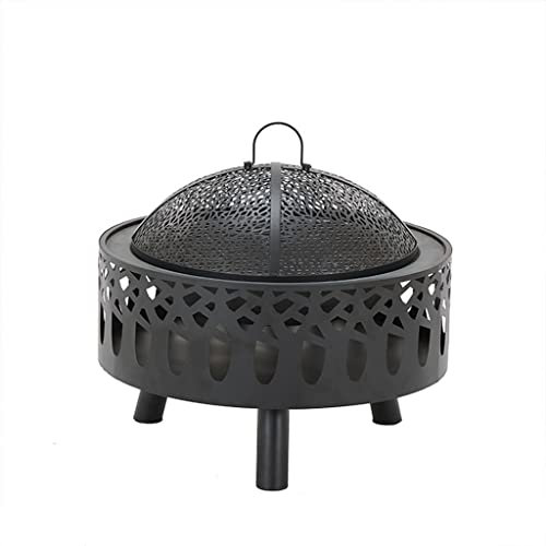 Brasero de carbón para interiores, pozo de fuego de hierro forjado negro, horno de calefacción para el hogar, rejilla para barbacoa al aire libre de doble uso para más de 5 personas little surprise
