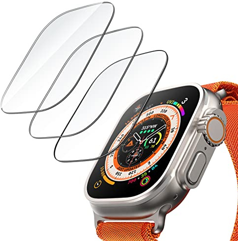 JETech Skärmskydd för Apple Watch Ultra 3/2/1 49mm skärm, Screen Protector Härdat Glas Film, HD Klar, 3 Pack