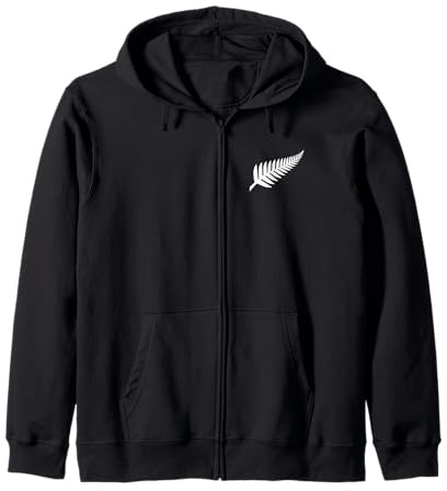 New Zealand Silver Farn NZ Black Proud Kiwi Rugby Geschenk Kapuzenjacke