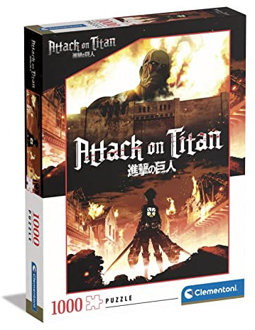 Clementoni - 39728 - Puzzle Attack On Titans, Puzzle 1000 Teile Für Erwachsene Und Kinder 10 Jahren, Geschicklichkeitsspiel Für Die Ganze Familie