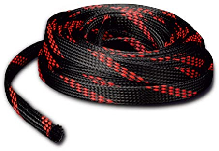 EMPHASER ESP-RSL12 – Kabelschlauch für Kabelschutz | Dehnbarer Nylon-Geflechtschlauch, Netzgewebe zum Schutz und Bündeln von Kabeln, Ø 6,5–19 mm, 15 m