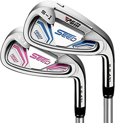Golfklubbor järn barn 7# järn högerhänt grafit axel rostfritt stål stång junior golfjärn (rosa, 9-12 år)