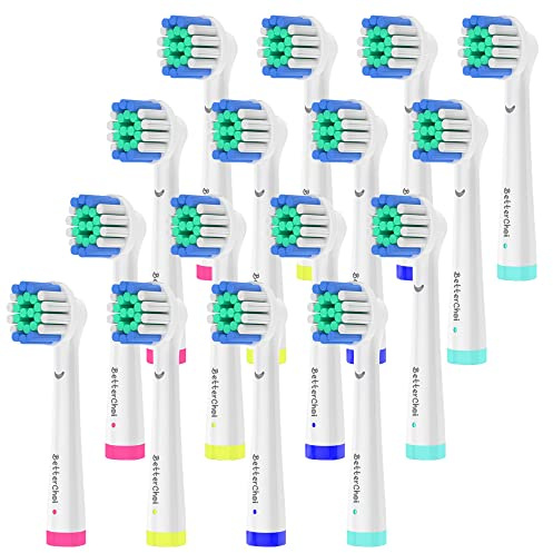 16 Stück Aufsteckbürsten Kompatibel mit Oral B Elektrische Zahnbürsten, professioneller Zahnbürstenkopf für die tägliche Reinigung, Weiß