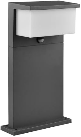 Trio Leuchten LED Außen Wegeleuchte Nestos 540969142, Aluminium Druckguss Anthrazit, Schirm Kunststoff Weiß, inkl. 13 Watt LED, Bewegungssensor