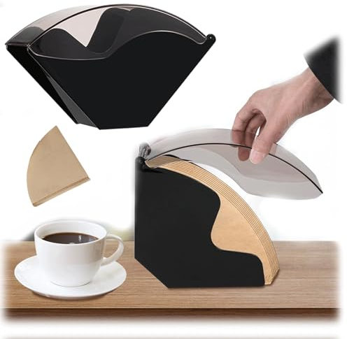 ZHYUANPorte-filtre à café conique,Support de filtre à café anti-poussière,Rangement pour Filtre à café,Porte-filtre à café conique,Convient pour la cuisine,le bar,la maison,Comprend 40 filtres à café