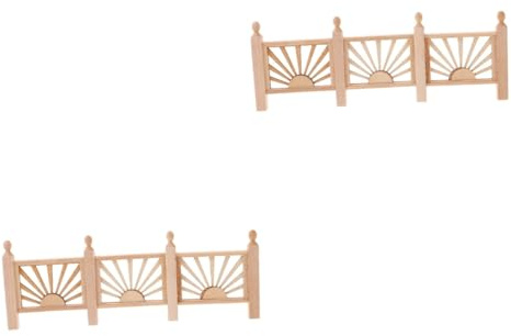 Toyvian 2 Pièces Meubles D'accoudoir De Maison De Poupée Meubles Miniatures pour Maison De Poupée Ornement Miniature Balustrade Féerique en Bois Clôture en Bois Petit Garçon Bambou