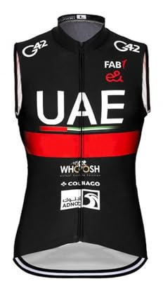 2023 world tour pro team UAE Uomini Ciclismo Wind Vest,Windbreaker Bike Gilet Antivento MTB Senza Maniche Abbigliamento （M）