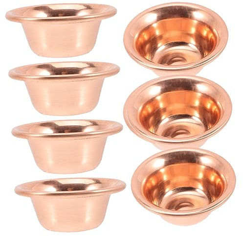 LABRIMP 7 Stück Tibetische Opferschalen Aus Kupfer Meditationsschalen Für Buddhistische Rituale Dekorative Wasseropferbecher 8cm Rot