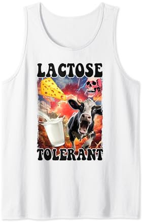 Lactose Tolerant Tolerante A La Lactosa Lechero Camiseta sin Mangas