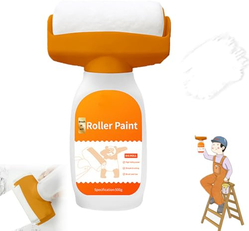 Akayoo Wandreparatur-rollbürste Mit Wandreparaturpaste,500g Ausbesserungsfarbe Weiss Wand,wandfarbe Ausbessern Weiß,wandradierer Für Weiße Wände,Farbe Ausbessern Weiß,Graffiti Entferner