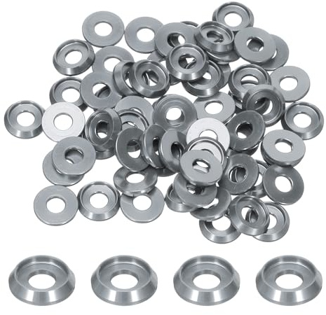 QUARKZMAN Rondelles Coniques M4, Diamètre du Trou 4mm/0,16, Rondelles en Aluminium pour Vis RC/FPV/PC/Drone/Accessoires Mécaniques, Lot de 30 (Argent)