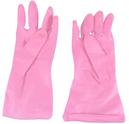 FRCOLOR 3pairs Dishwashing Gloves Nitrile for Kitchen Cleaning Thicken Gloves Non-slip Work Random Color