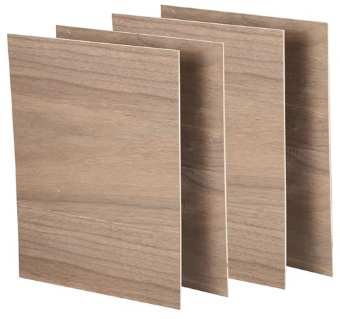 ATOMSTACK Sperrholz Schwarzes Walnuss 297 x 215mm, Sperrholz Platten Laser Holz 3mm, Sperrholzplatten für Basteln, Lasergravieren, Schneiden, Brandmalerei, CNC Router, DIY Handcrafted, 4 Stück
