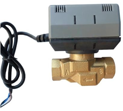 KAYOUDE 1/2'' 3/4'' 1'' Brass Two Way Motorized Shut-Off Valve VC6013 Fan Coil Electric Valve AC220V(3/4)
