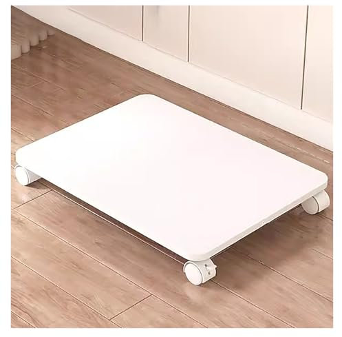 ZJHESXV Mobiler Druckerständer mit Rollen für Home Office, kompakter Untertisch-Druckertisch für kleine Räume (Weiß, 60 x 45)
