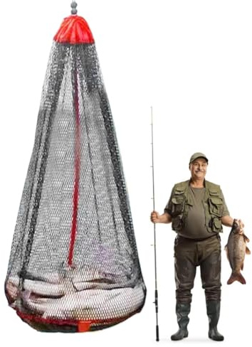 Yianyal Sac en filet de poisson, filets de pêche pour la pêche - Sac multifonctionnel pour filet de pêche en nylon,Filet de pêche facile à utiliser, sac en filet de pêche léger pour les activités de