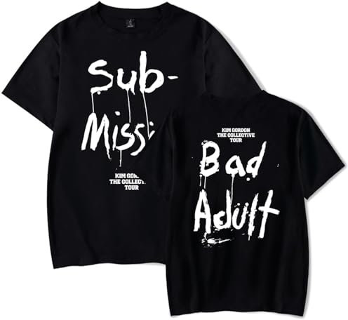 JNYEHSUI T-Shirt Für Männer Chanteur Kim Gordon Imprimé Coton À Blouse À Col Rond D'été Rue Oversize Étudiant Tendance Harajuku Tee Hommes Et Femmes Cospaly Garçons Et Filles-Black||XS