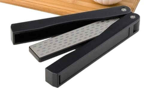 PGPAYH Affilacoltelli, Affilacoltelli, Asta for affilare i coltelli, Affilacoltelli Tascabile, Affilacoltelli da Cucina con Diamante a Doppia Faccia Strumento for affilare Il Campeggio all'aperto