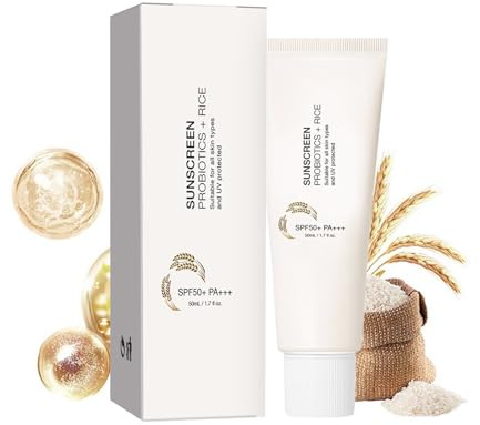 Crema Solar Facial SPF 50+ para Pieles Sensibles - con Extracto de Arroz y Probióticos | 50 ml | Textura Ligera y No Grasa | Protección UVA/UVB